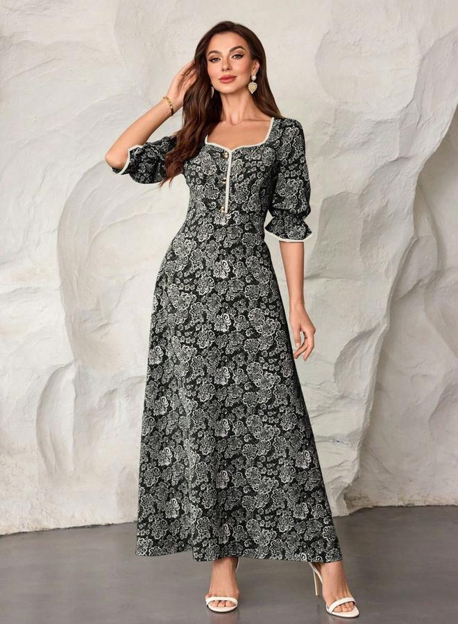 Take Two Women Floral Sweetheart Neck Maxi Dress - Image 5
